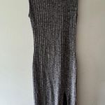 SheIn Frenchy Ribbed Knit Split Thigh Tank Dress Dark Grey Photo 1