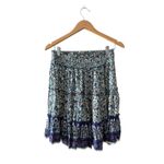Bila Skirt Floral Ruffle Bohemian Size Medium Multicolor NEW Blue Photo 2