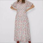 ZARA  Floral Smocked Mesh Maxi Dress NWT NEW Small Photo 8