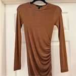 Forever 21 NWT  Brown Long Sleeve Ruched Side Bodycon Dress sz Small Photo 1