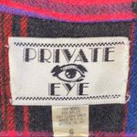 VTG Private Eye Wool Blend Pink Black Blue Plaid Blazer Photo 5