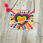 Katy did heart crossbody pouch colorful pom Pom colorful purse Photo 9