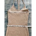 WAYF '98 Beige Ribbed Knit T Back Midi Dress with Side Slit Size 1X Photo 4