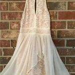 Morgan & Co Juniors 5 Lace Glitter Keyhole Halter Dress Hi Lo Prom Bridal Party Pink Size undefined Photo 1