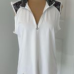 Daily Sports Imola Sleeveless Half Neck Polo White Size L Photo 3