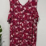 Lane Bryant NWT  Red Floral Cold Shoulder Blouse plus size 26/28 Photo 1