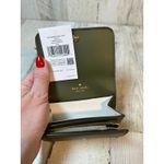 Kate Spade NWT Kayla Pebbled Leather Small Wallet Olive Green Photo 2