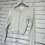 Gray Button Down Long sleeve Fitted Shirt Cropped SZ XS Lightweight Petite Y2K Photo 7