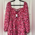 Zexxxy Women's Floral Pink Long Sleeves Ruffle Dress Size XL NWT Photo 1
