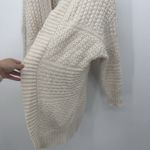 EXPRESS Cream Chunky Knit Open Cardigan Sweater Hooded Acrylic Small Photo 3