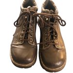 No Boundaries  Y2K Lace Up Meg Bootie 9.5 Chunky Rugged Faux Leather Dark Brown Photo 1