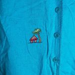 Vintage‎ Erika Dresses Linen Blend Dress Blue Size 16 Photo 2