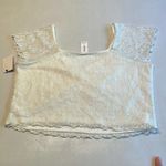 Abound  Cream Lace Ruffle Sleeve Square Neck Crop Top - Size‎ XL Photo 7