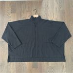 Eskandar Pinstripe Stand Collar Boxy Button Front Wool Cashmere Top Grey 1 / Med White Photo 2