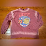 Wild Fable women’s Pink washed Oversized Graphic varsity Sweatshirt size medium Photo 0