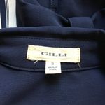 GILLI Blue Contrast Print Wear to Work Button Down Blouse SMALL Photo 6