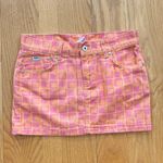 The Ragged Priest THE RAGGED PREIST Ragged Jeans Doll Denim Mini Skirt Size 24 Pink Orange Photo 1