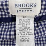 Brooks Stretch Womens Gingham Check Cropped Pants Side Zip Pocket Cotton Size 10 Photo 4