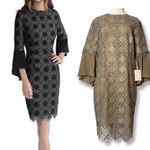 NWT Curete dress embroidered lace bell sleeve taupe sz 10 Tan Photo 1