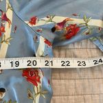 Victoria's Secret Cute Novelty bird floral blue striped silk viscose button down night shi…​​ Photo 10