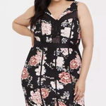 Torrid  Black Floral Stretch‎ Scuba Bodycon Sleeveless Dress Size 2X Photo 0