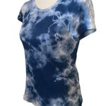 L'Agence L’Agence blue & white tie dye shirt sleeve size small crewneck t-shirt. Photo 1