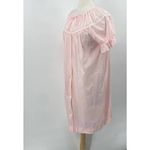 Vintage Nightgown Embroidered Neck Ruffled Short Sleeves Mini Pink Womens Medium Photo 6