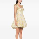 Zimmermann NWT  Floral Cream and Yellow Mini Dress size 4 Photo 3
