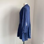 Carve Designs  Gauze Shirt Dress Womens Sz Medium Navy Button Down Long Sleeve Photo 3