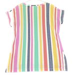 LuLaRoe Leah Shirt Womens Size Medium Rainbow Vertical Stripes Cap Sleeve Photo 1