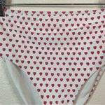 Roller Rabbit  High Rise Heart Print Bikini Bottom White Size M NWT Photo 3