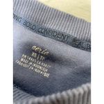 Aerie  Blue Fuzzy Crewneck Oversized Sweatshirt Size XS Split Side Relaxed Photo 5