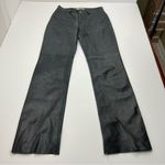 Hugo Buscati Faded Black Leather Pant Womens Size 4 Lined Pockets Zipper *FLAWS Photo 0