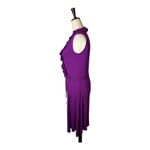 Boden Dress Women 8 Purple Ruffle Neck Jersey Sleeveless Wrap Mini Preppy Boho Photo 2
