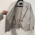BCBGMAXAZRIA  Cream Faux Leather Blazer S Photo 2