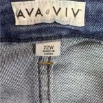 Ava & Viv Womens Cuffed Shorts Size 22W Denim Blue Stretch Button Fly Pockets Photo 7