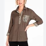Multiples Leopard and Preppy Stripes 
BUTTON PLACKET SHIRT -  CLOTHING  Small Photo 0