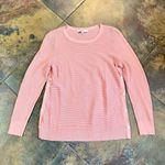 Loft Open Pink Knit Button Up Sides Pullover Sweater LP Photo 2