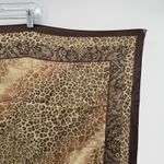 Oscar de la Renta  Vintage Brown Leopard Animal Print Silk Square Scarf Designer Photo 6