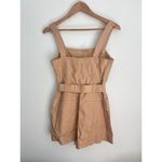 ALC Frank A.L.C. Gilmour 100% Linen Tie Waist Romper Khaki Brown Size 0 NWT Coastal Beach Photo 3