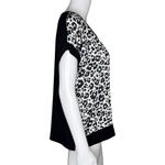 Sympli Shirt Womens 4 Black White Animal Print Satin Dolman Top Bold Edgy Unique Photo 1