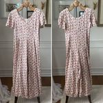 Vintage 90s Jeffrey & Dara Floral Print Wide Leg Jumpsuit 12 Petite Pink Size 12P Photo 1