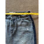 Pistola  Distressed Curved Ripped Hem Distress‎ Denim Skirt side stripe Size 28 Photo 6