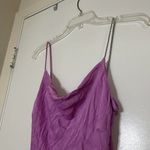 ZARA  Pink Satin Camisole Rhinestone Strap Cowl neck Slip mini dress Small Photo 3