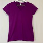 Fruit of the Loom Women’s Short Sleeve V Neck Tee Shirt Purple Size Small NWOT Photo 0