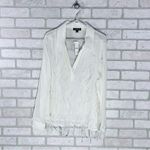 J.Crew NWT Bungalow Feather-Embellished Chiffon Blouse in Ivory Size XL Photo 2