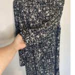 Ellen Tracy  Womens Black White Hi Low Hem Slip Over Dress Midi Size L Crew Neck Photo 2