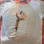 Ariana Grande positions tour merch off shoulder white t shirt Photo 5