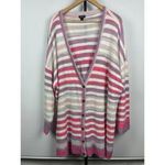 Torrid  Pastel Pink Purple Striped Soft Knit Button Up Cardigan Sweater Size 4X‎ Photo 3