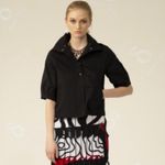 SAMUEL DONG Dramatic Bright Pink Short Sleeve Cropped Jacket, Size XS Photo 10